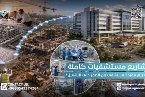 مشاريع مستشفيات كاملة: كيف يتم تنفيذ المستشفى من الصفر حتى التشغيل؟